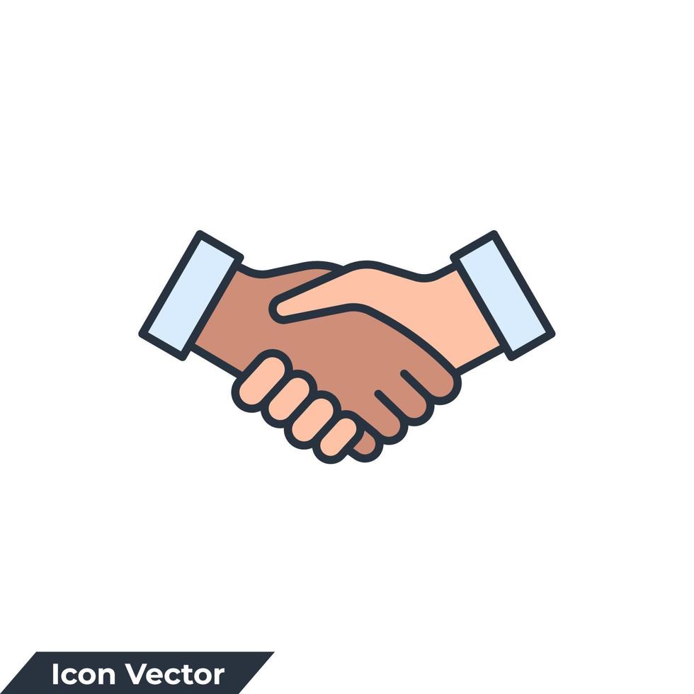 handslag ikon logotyp vektorillustration. kontrakt avtal symbol mall för grafisk och webbdesign samling vektor