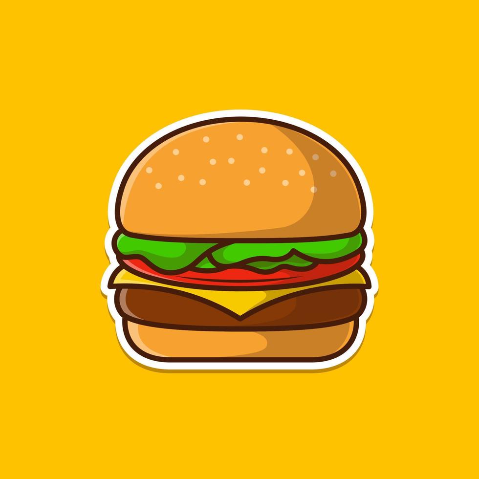 Fast-Food-Sticker-Pack im flachen Stil vektor