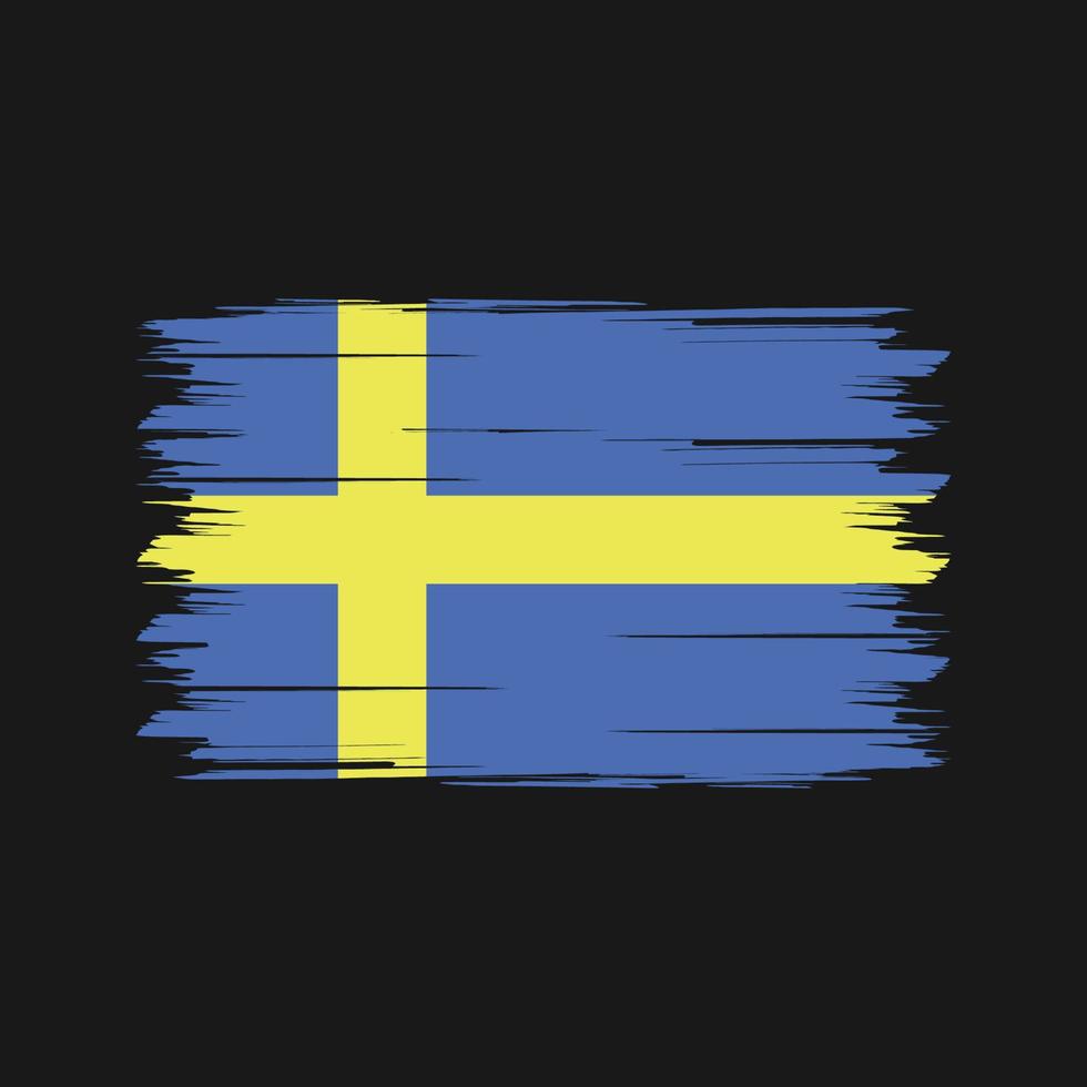 Bürste der schwedischen Flagge. Nationalflagge vektor