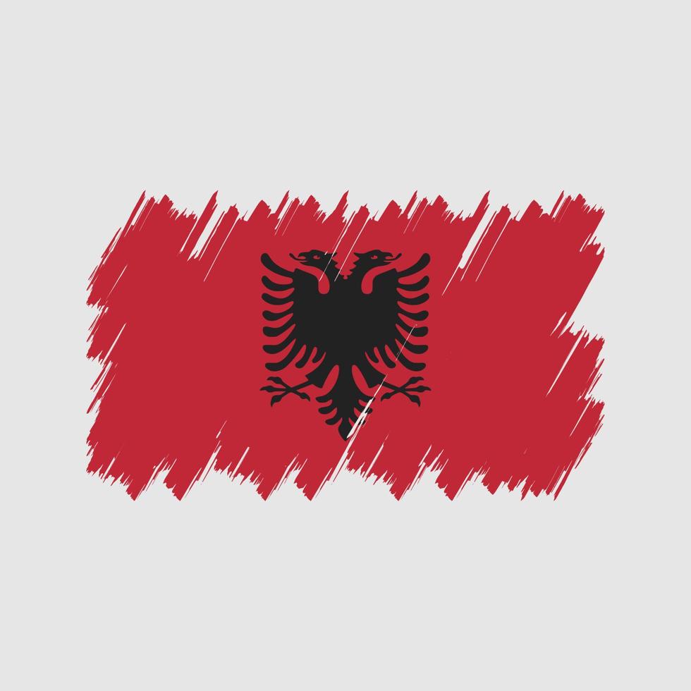 Albanien flagga borste vektor. National flagga vektor