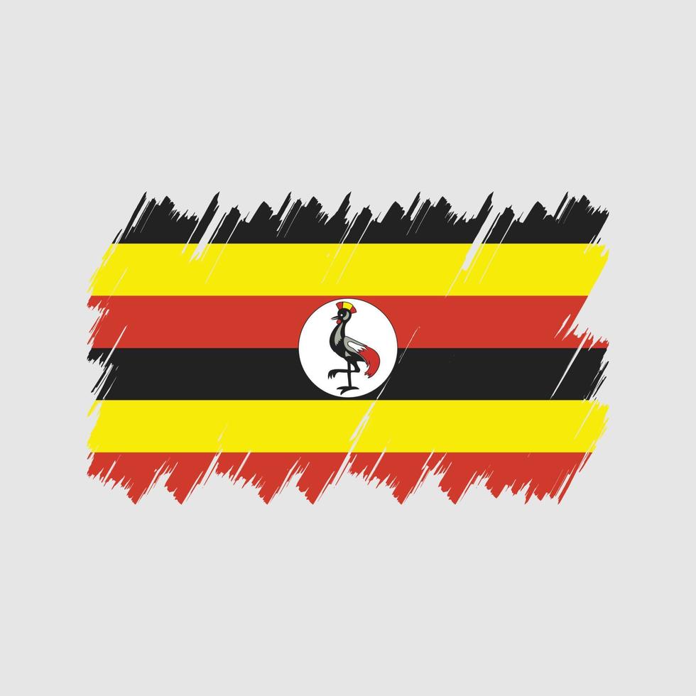 Uganda-Flagge-Pinsel-Vektor. Nationalflagge vektor