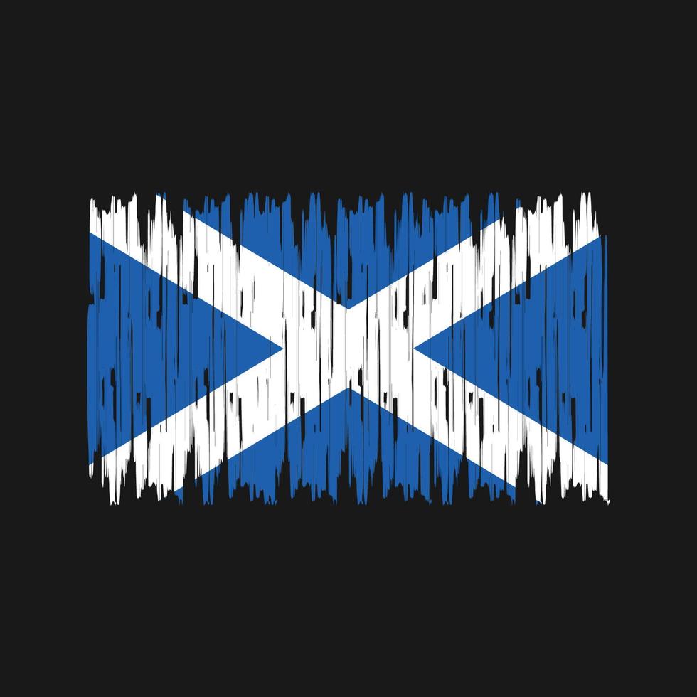 Pinselstriche der schottischen Flagge. Nationalflagge vektor
