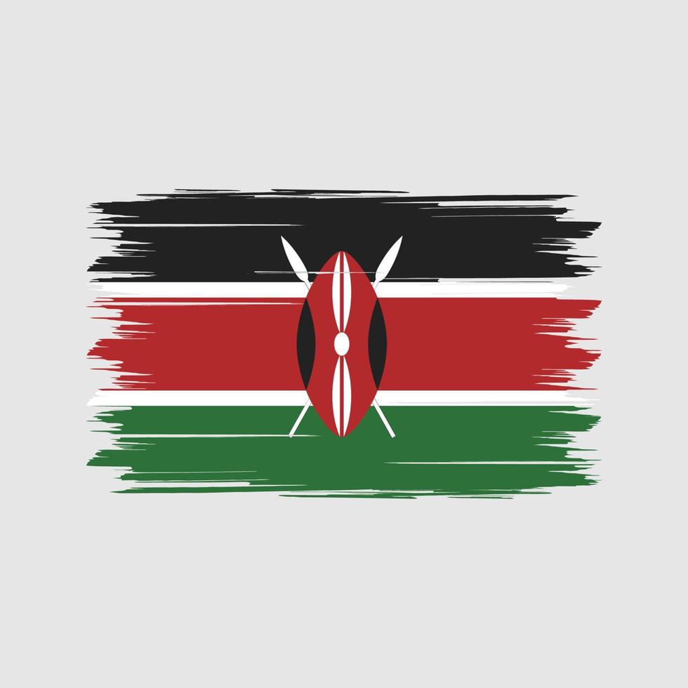 kenya flaggborste. National flagga vektor