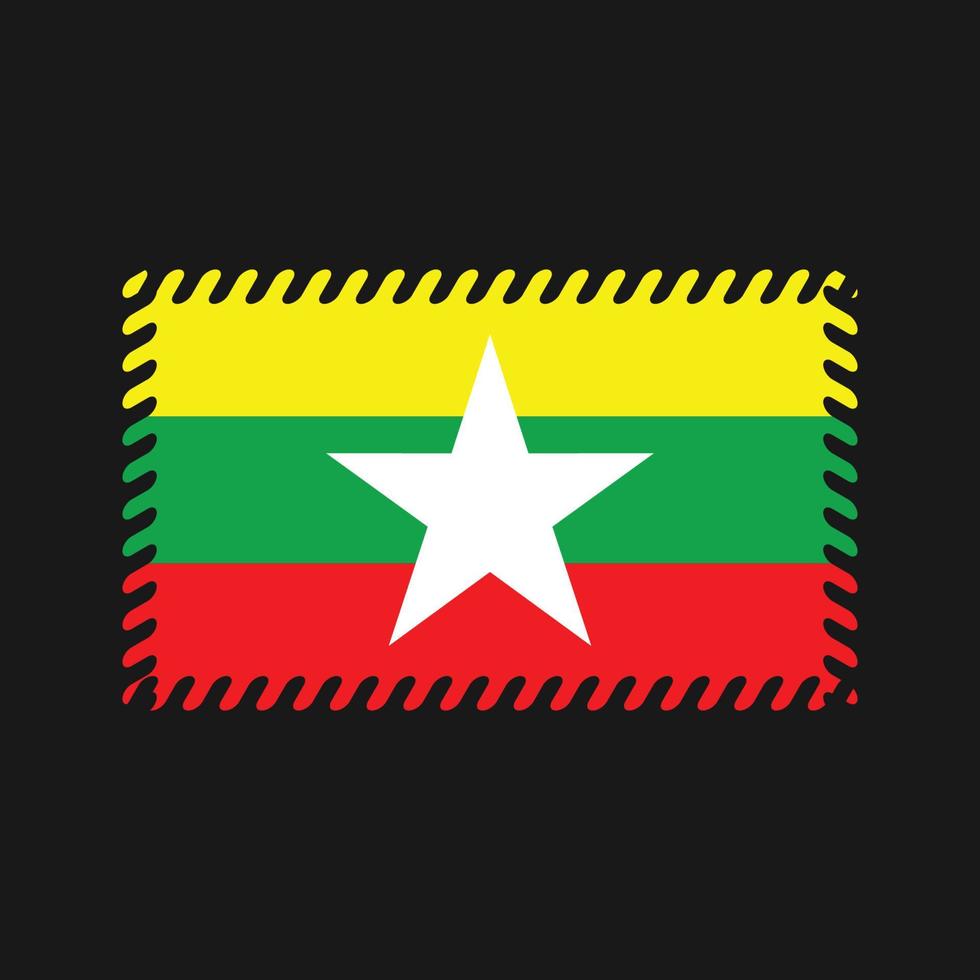 Myanmar-Flaggenvektor. Nationalflagge vektor