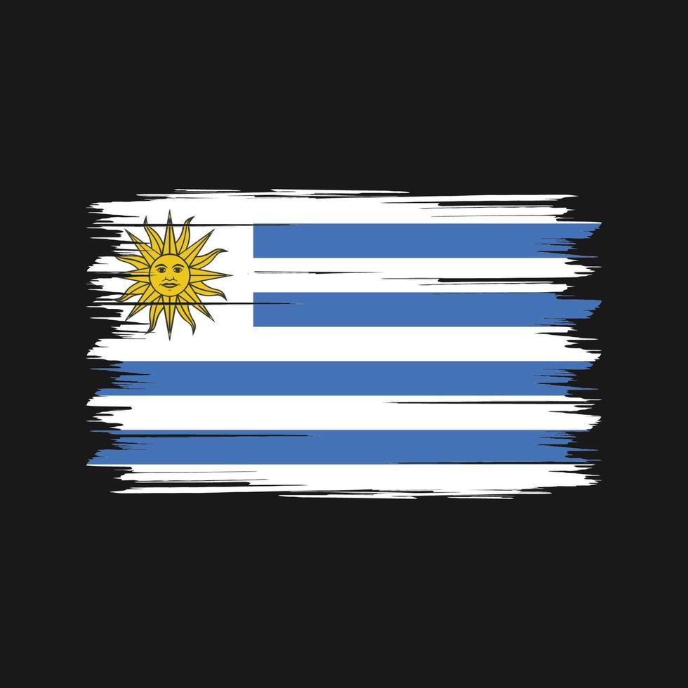 uruguay flaggborste. National flagga vektor