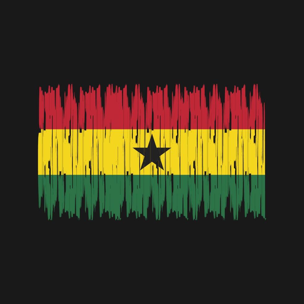 ghana flagga penseldrag. National flagga vektor