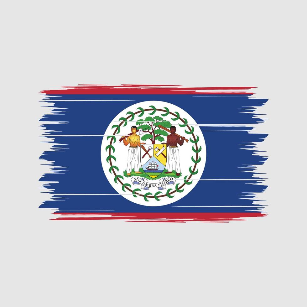 Bürste der Belize-Flagge. Nationalflagge vektor