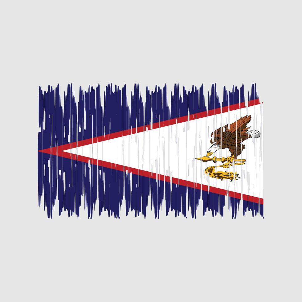 penseldrag för amerikansk samoa flagga. National flagga vektor