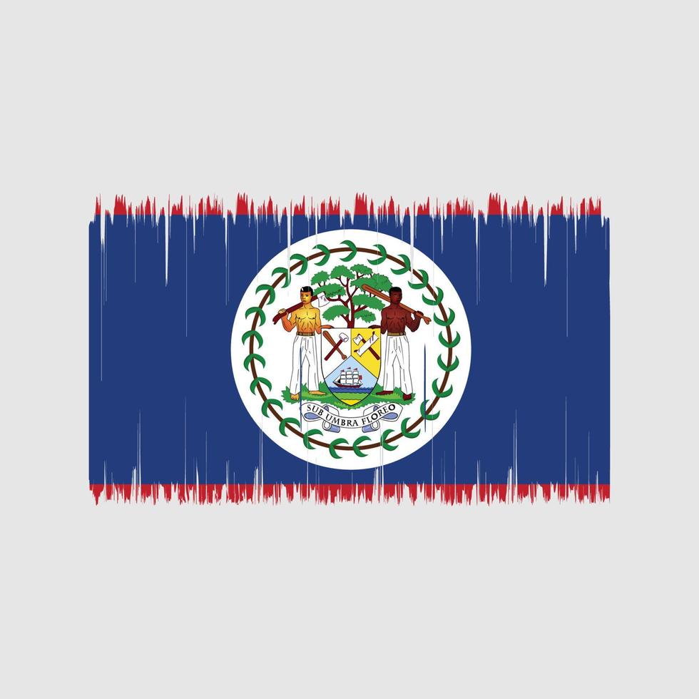 Bürste der Belize-Flagge. Nationalflagge vektor