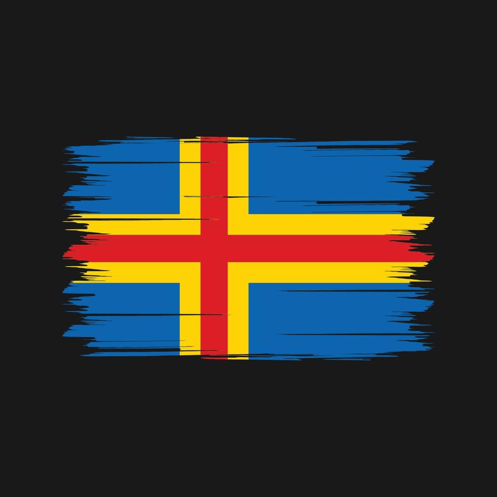 ålandsöarnas flaggborste. National flagga vektor