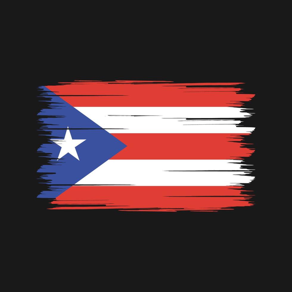 puerto rico flaggborste. National flagga vektor