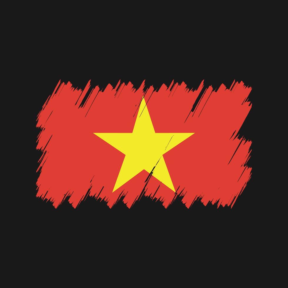 vietnam flag pinselvektor. Nationalflagge vektor