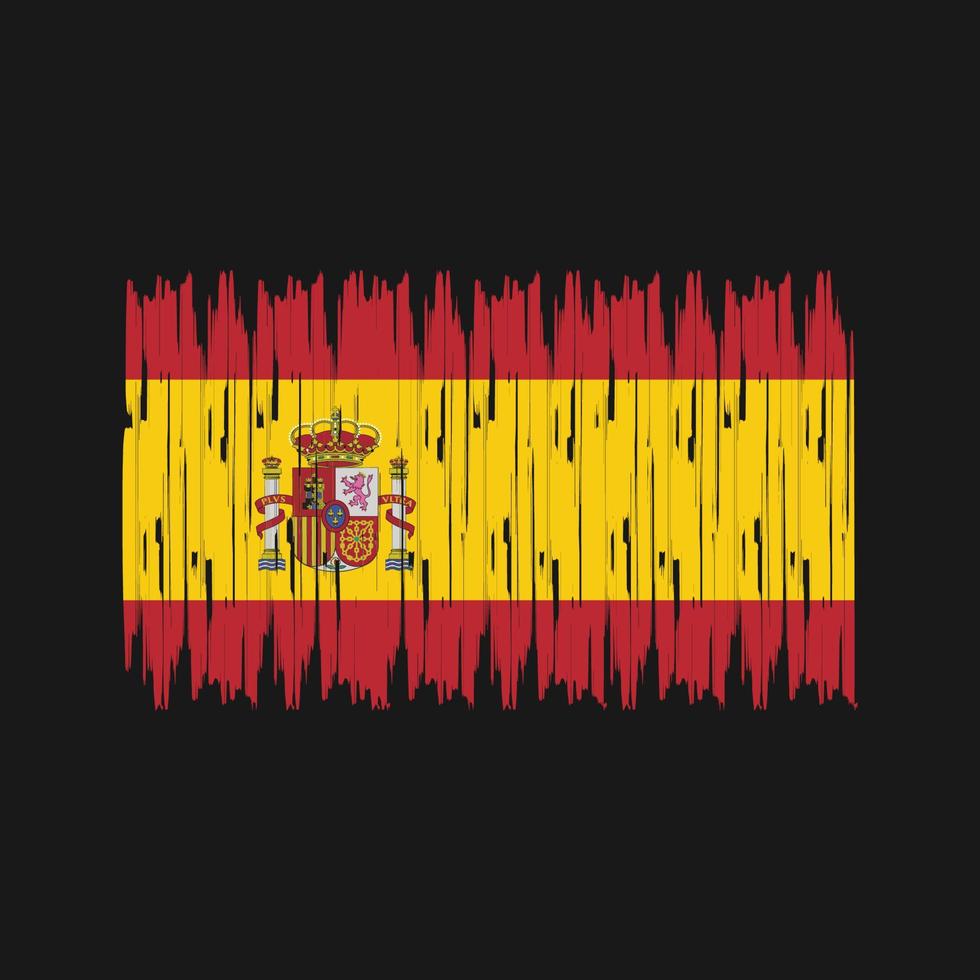 penseldrag för spaniens flagga. National flagga vektor