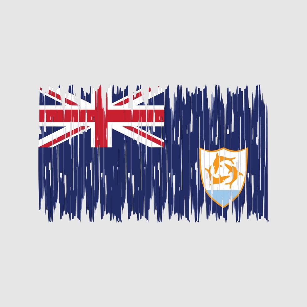 Pinselstriche der Anguilla-Flagge. Nationalflagge vektor