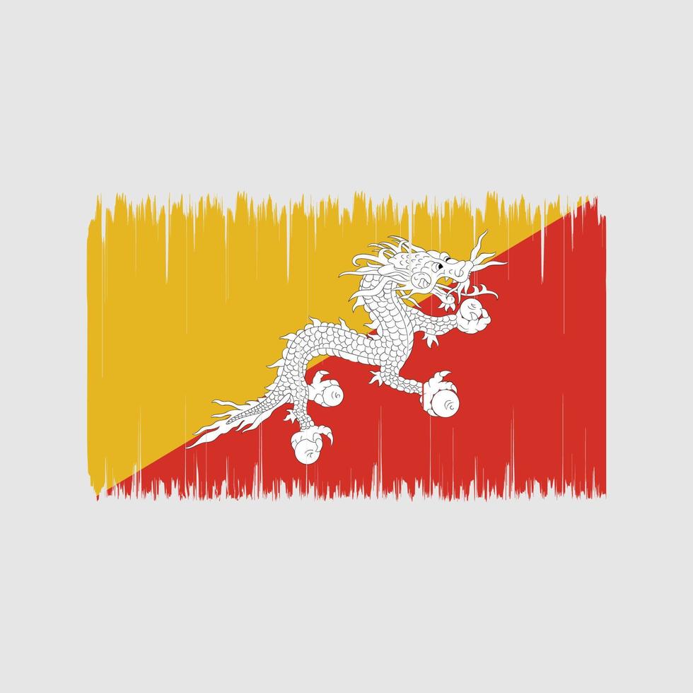 bhutan flagga borste. National flagga vektor