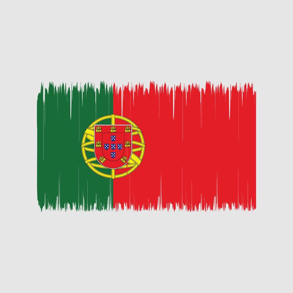 portugal flagga borste. National flagga vektor