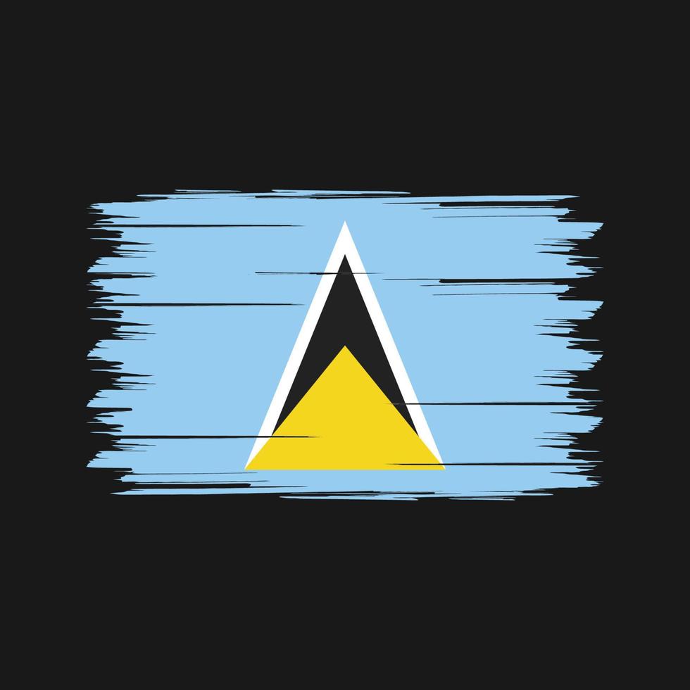 Bürste mit St. Lucia-Flagge. Nationalflagge vektor