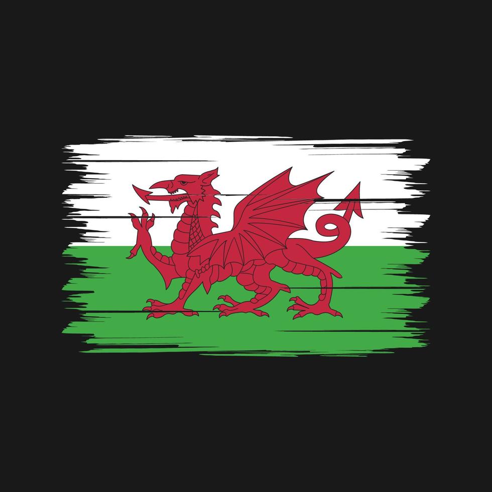 Wales-Flagge-Pinsel. Nationalflagge vektor