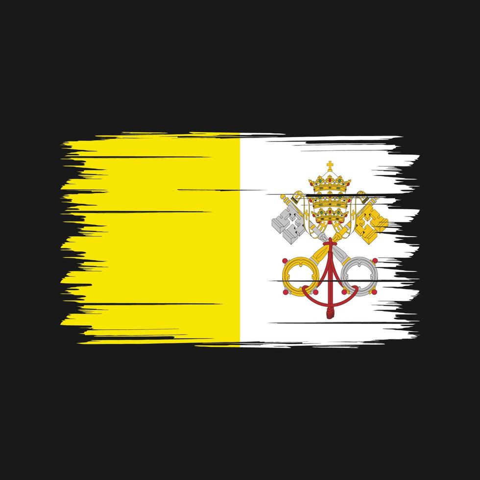 Vatikanens flagga borste. National flagga vektor