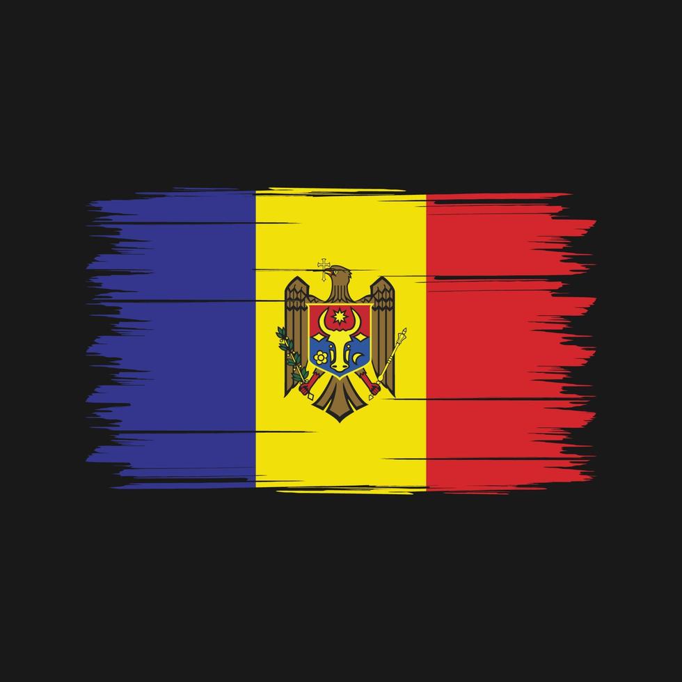 moldaviens flagga borste. National flagga vektor