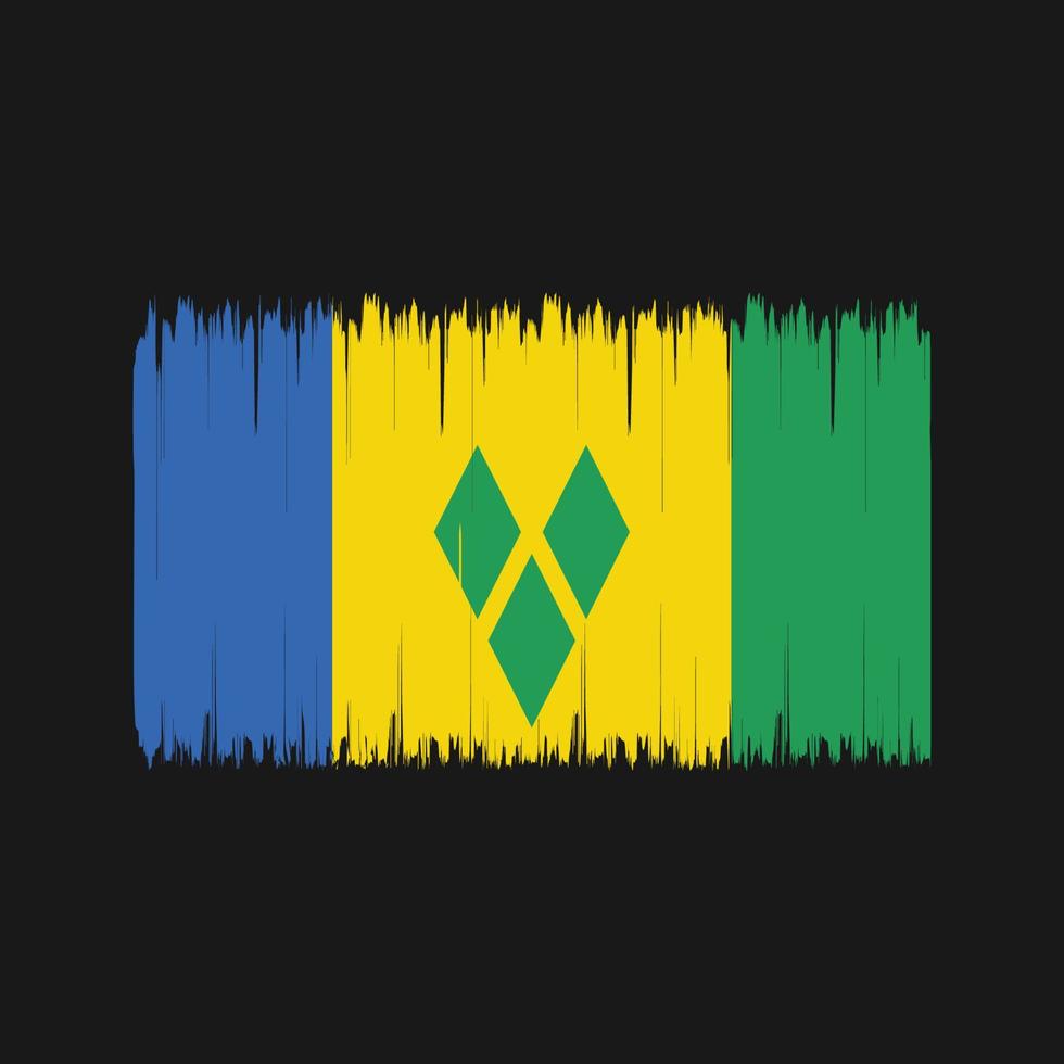 Saint Vincent und die Flaggenbürste der Grenadinen. Nationalflagge vektor
