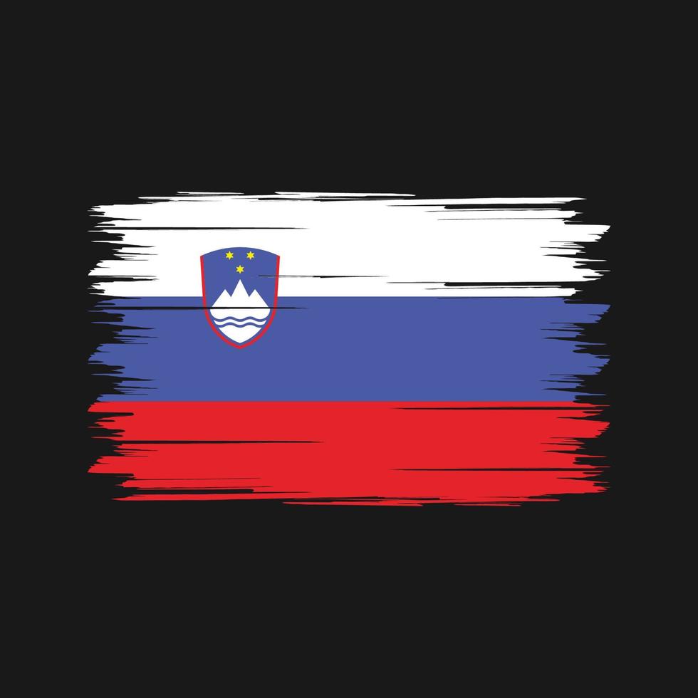 slovenien flaggborste. National flagga vektor