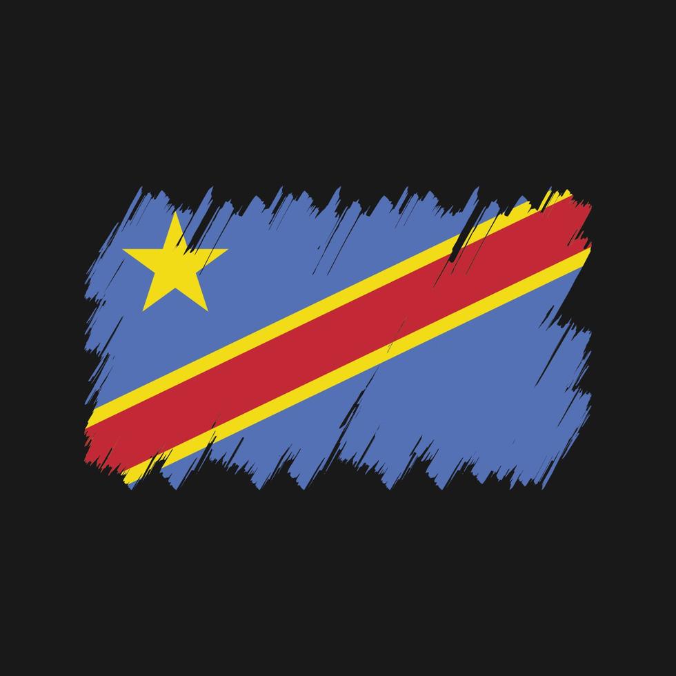 Flaggenbürstenvektor der Republik Kongo. Nationalflagge vektor