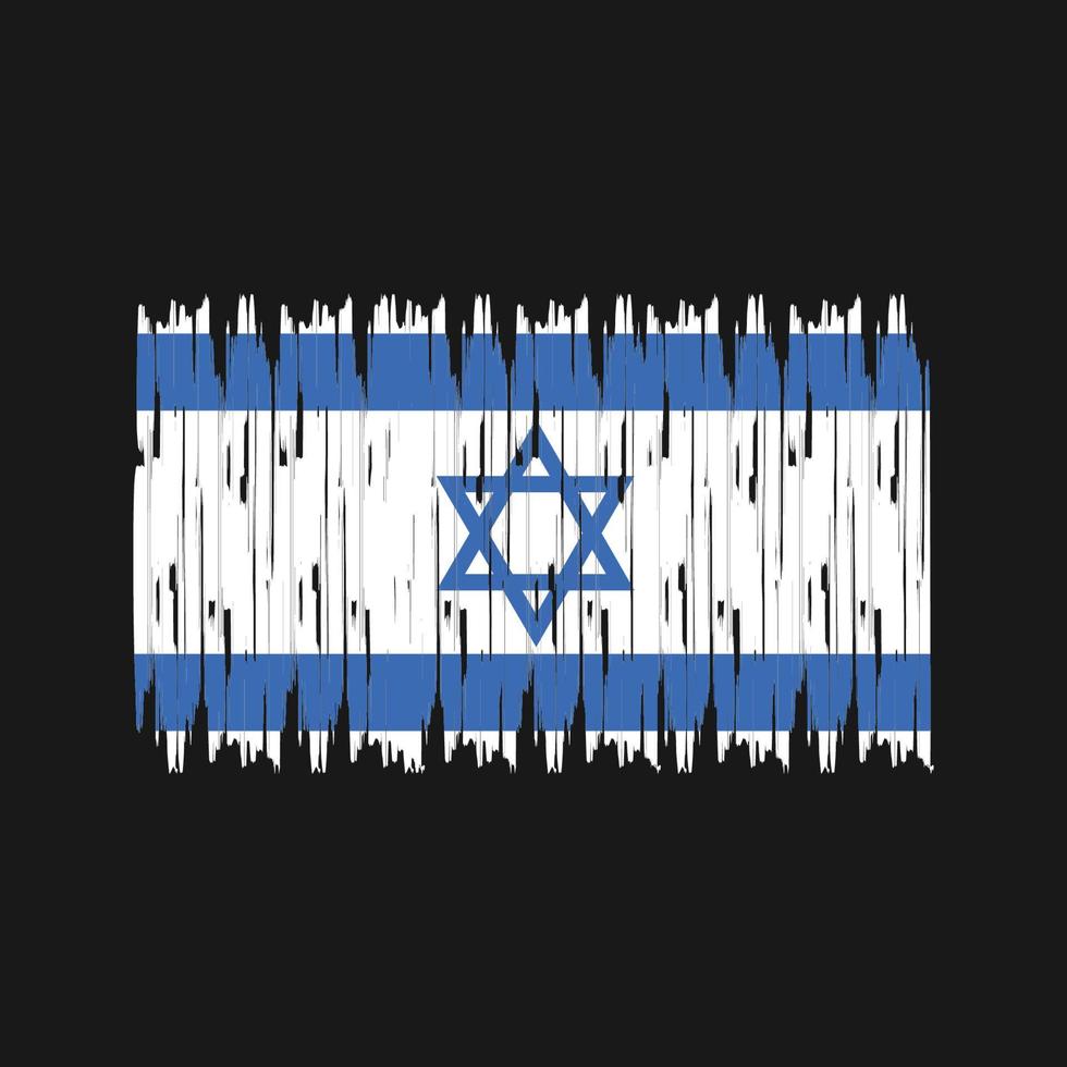 penseldrag för Israels flagga. National flagga vektor