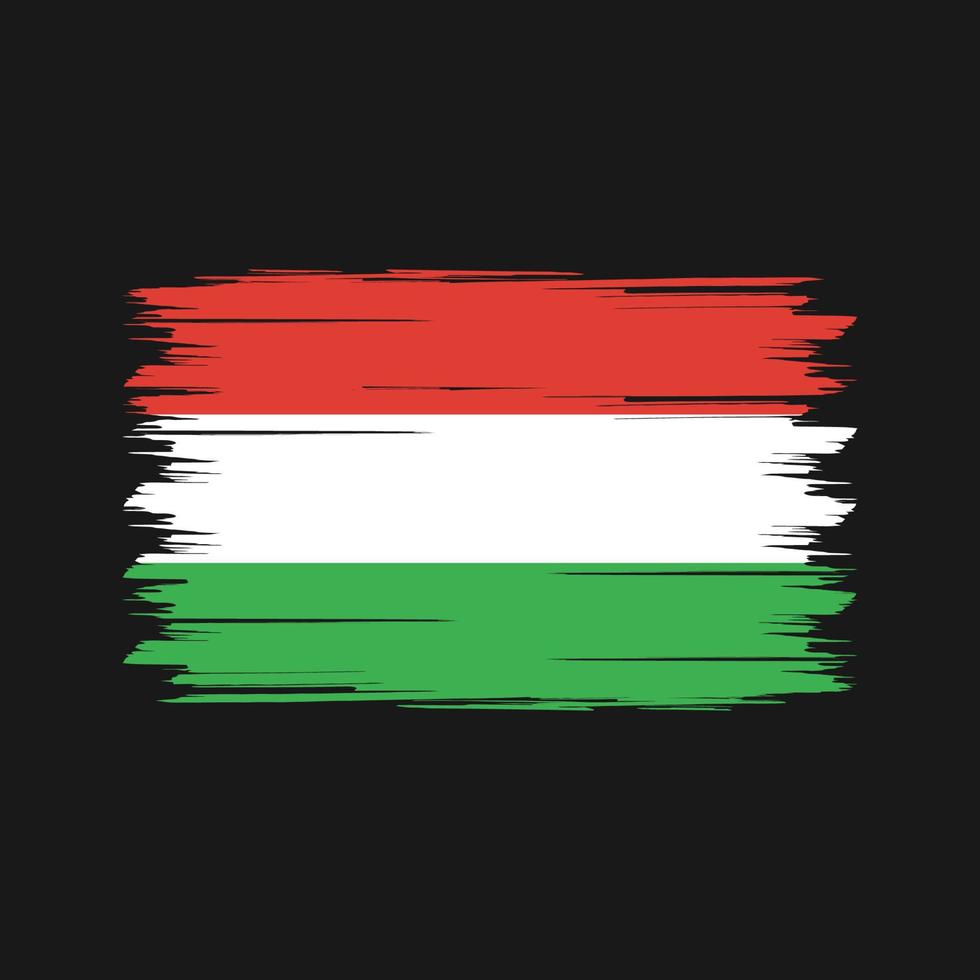 Ungerns flagga borste. National flagga vektor