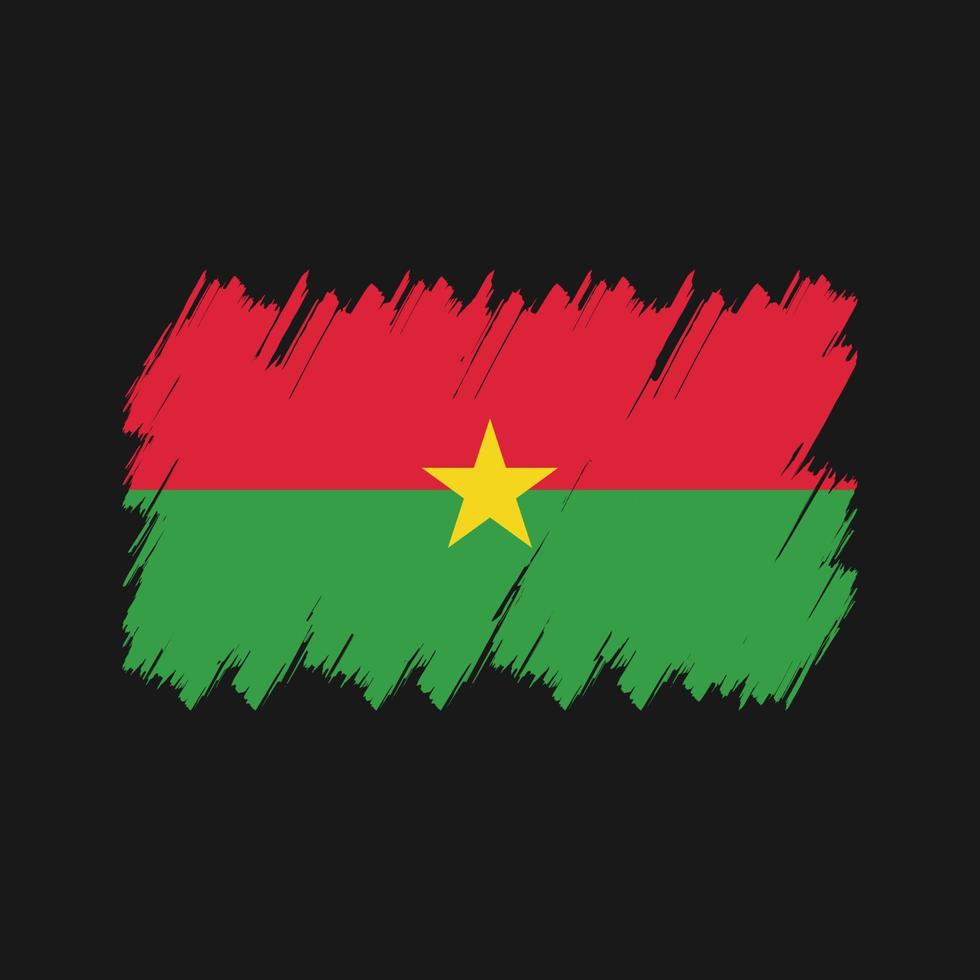 burkina faso flaggenpinselvektor. Nationalflagge vektor