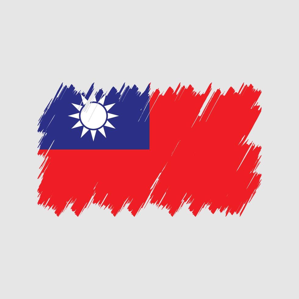 Pinselvektor der Taiwan-Flagge. Nationalflagge vektor