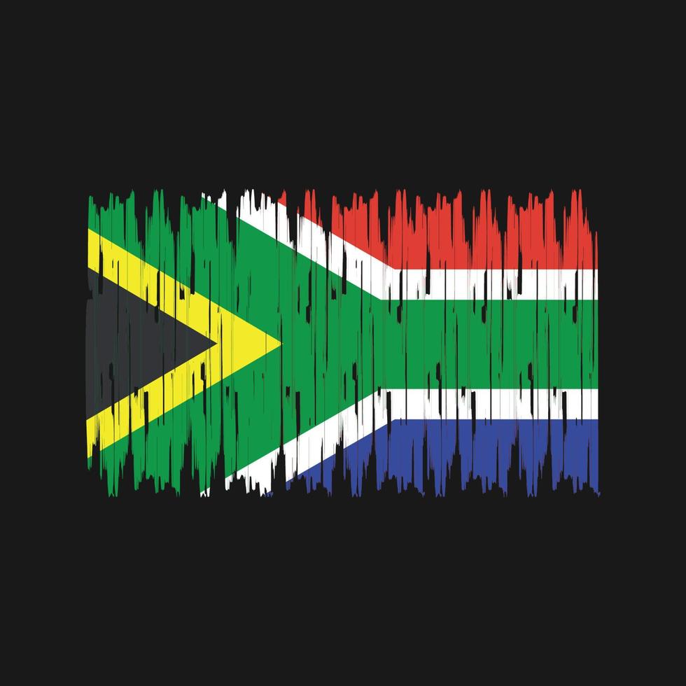 Pinselstriche der südafrikanischen Flagge. Nationalflagge vektor
