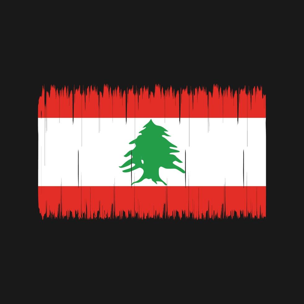 Libanons flagga borste. National flagga vektor