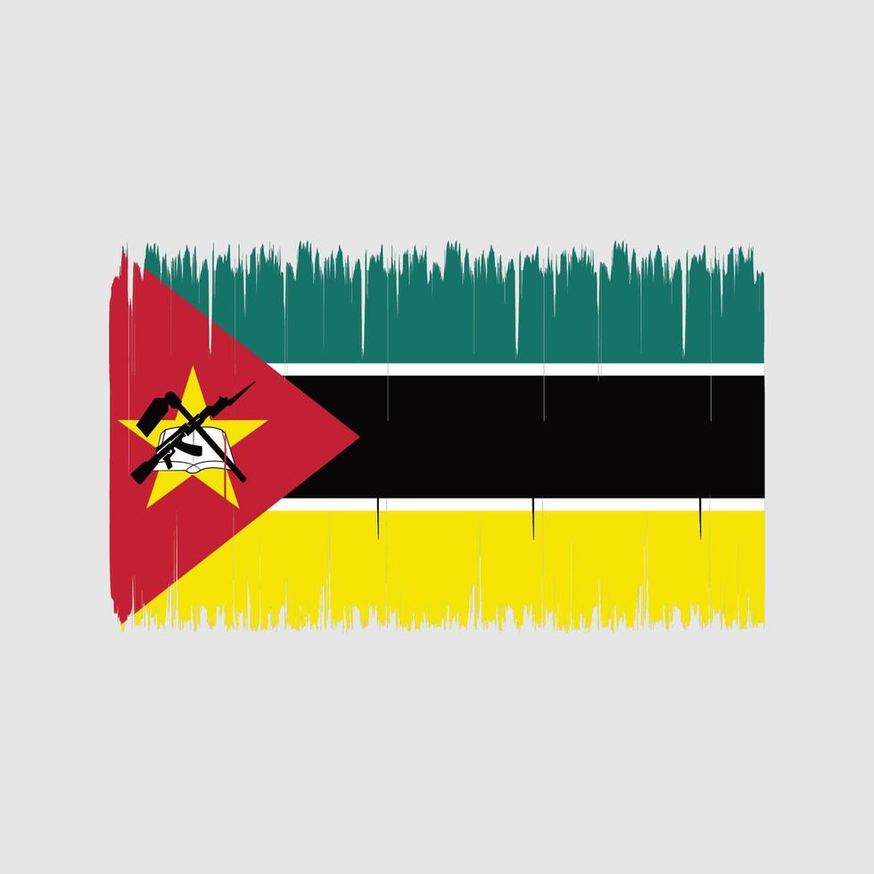 Mosambik-Flagge-Pinsel. Nationalflagge vektor