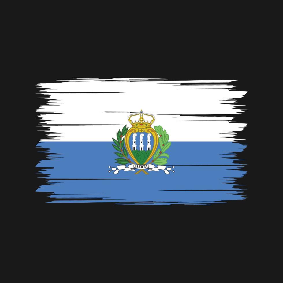 san marino flagga borste. National flagga vektor