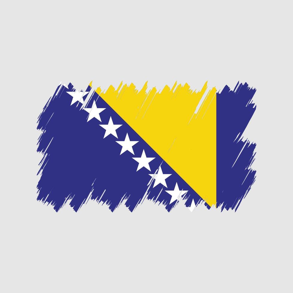 Pinselvektor mit Bosnien-Flagge. Nationalflagge vektor