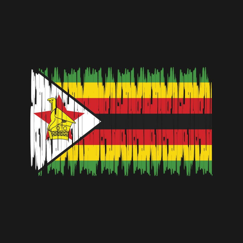 zimbabwe flagga penseldrag. National flagga vektor