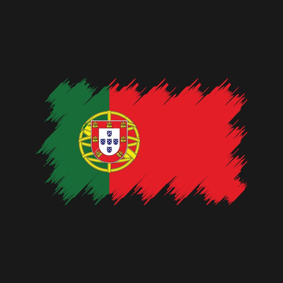 Bürste der portugiesischen Flagge. Nationalflagge vektor