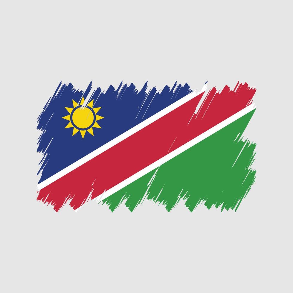 Namibia flagga borste vektor. National flagga vektor