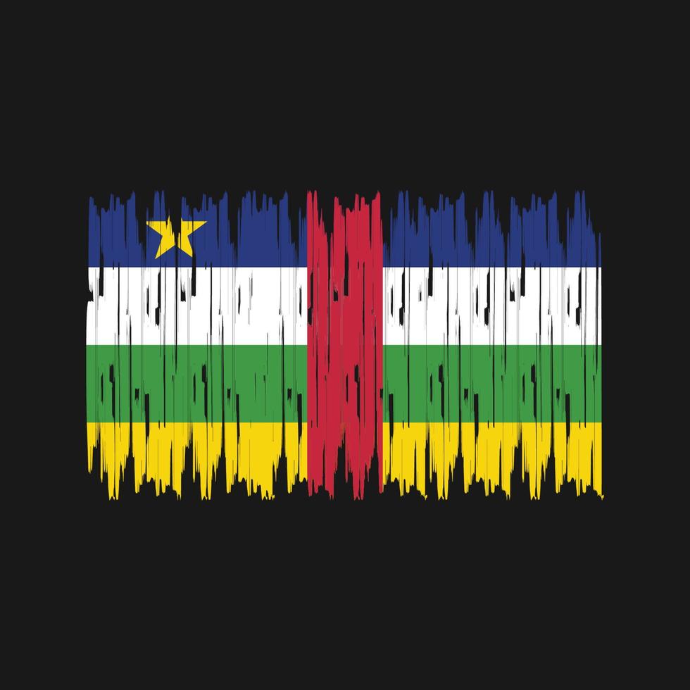 Pinselstriche der zentralafrikanischen Flagge. Nationalflagge vektor