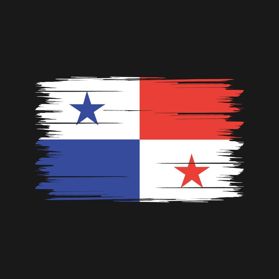 panama flagga borste. National flagga vektor