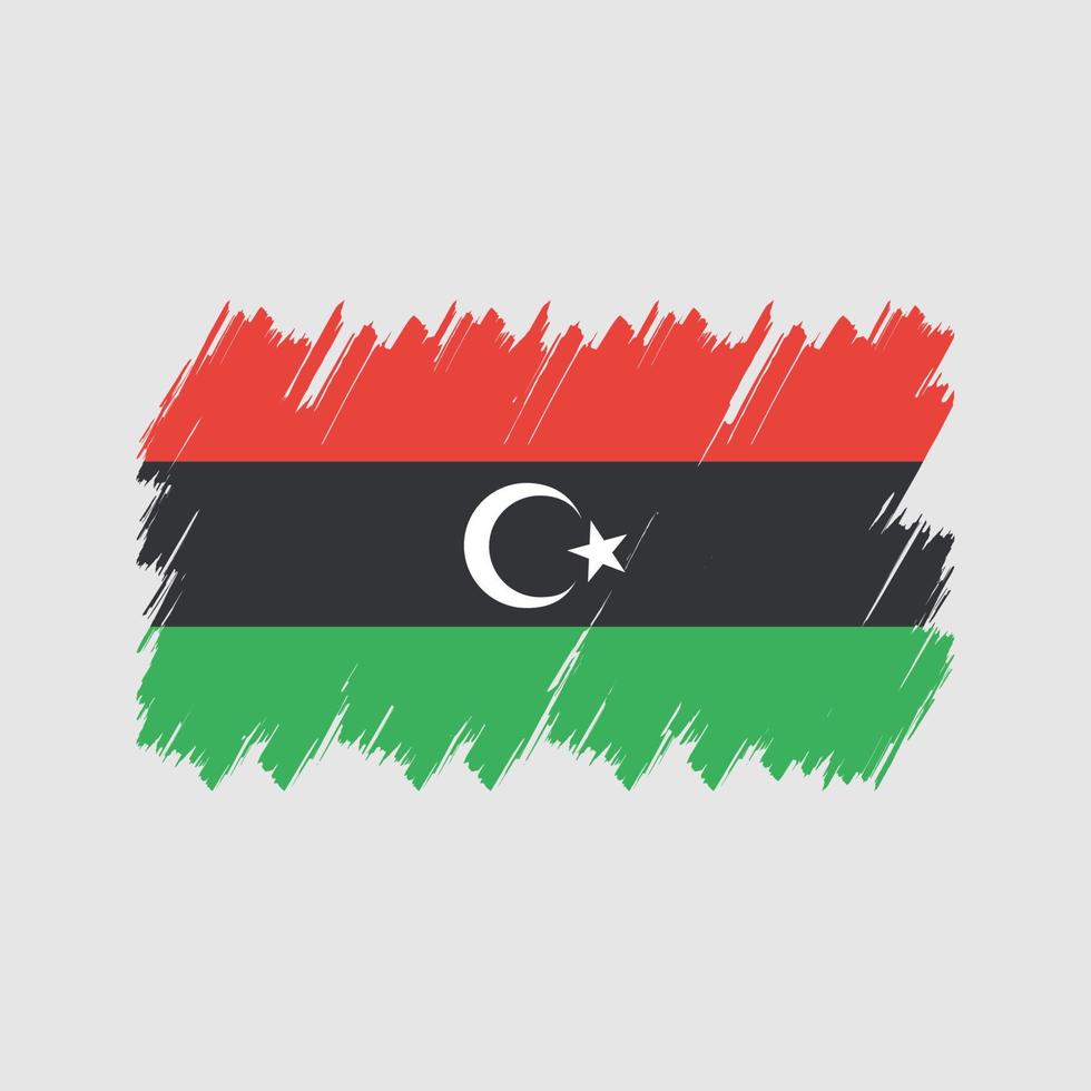 libyens flagga borste vektor. National flagga vektor