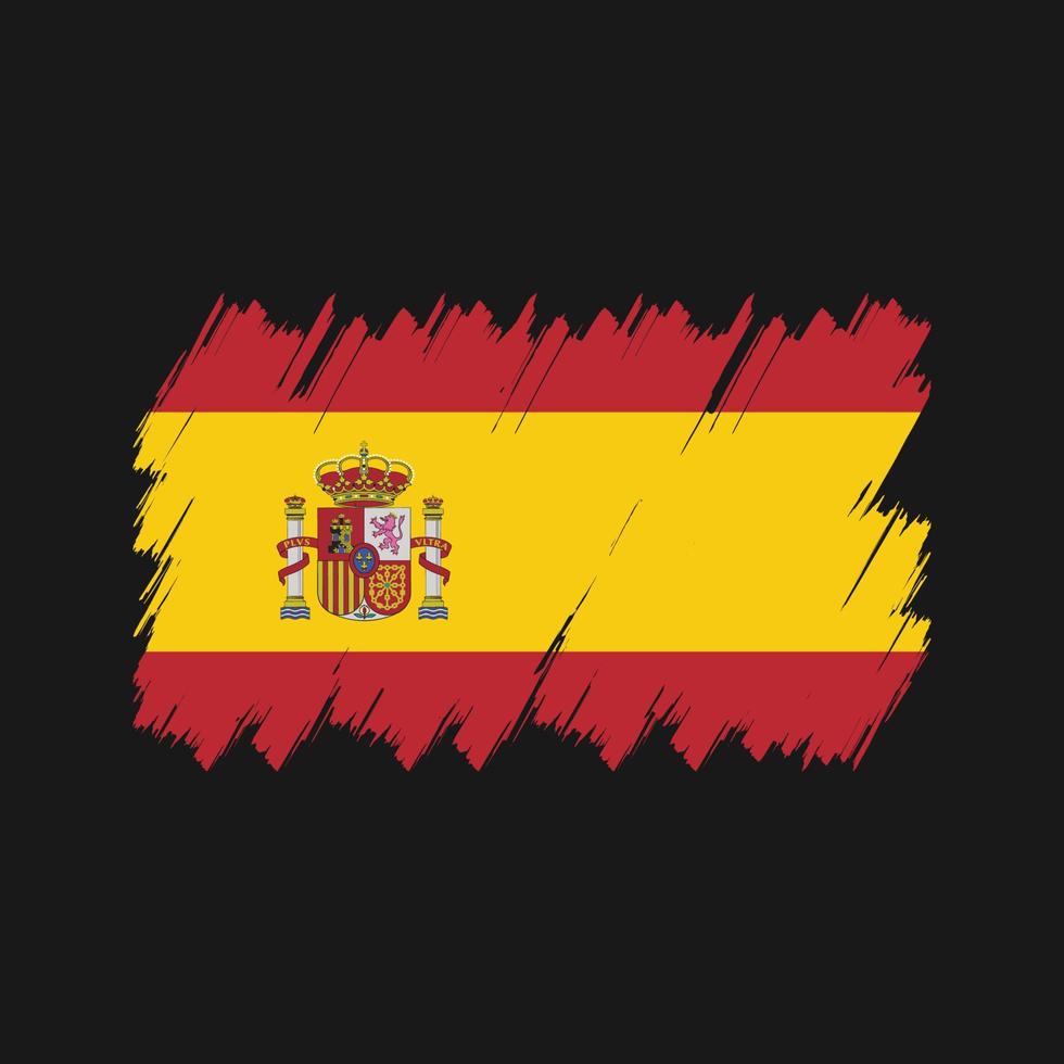 Spanien flagga borste vektor. National flagga vektor