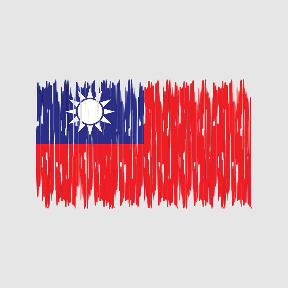 Pinselstriche der Taiwan-Flagge. Nationalflagge vektor