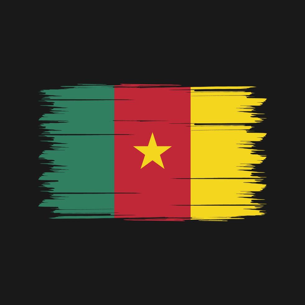 Kamerun-Flaggenbürste. Nationalflagge vektor