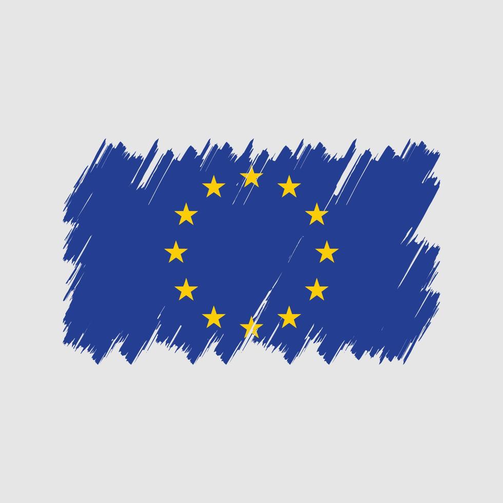 Europeiska flaggan borste vektor. National flagga vektor