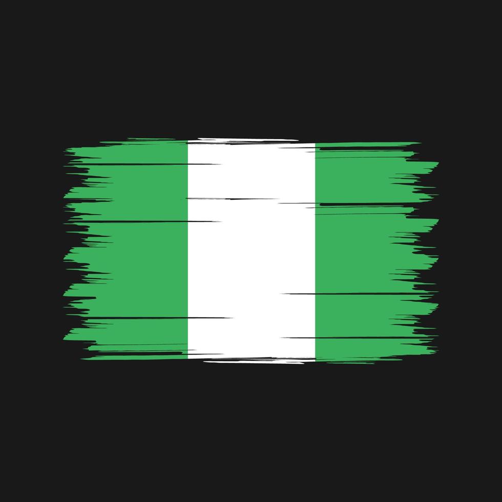nigeria flagga borste. National flagga vektor