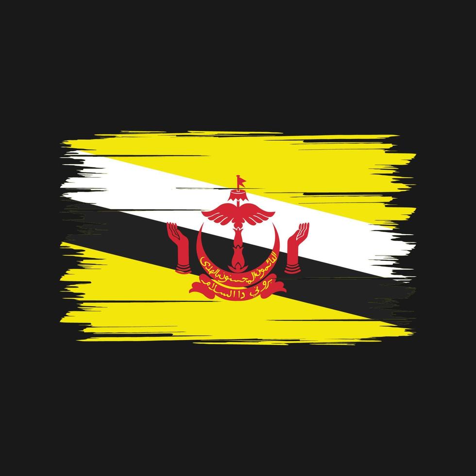 brunei flagga borste. National flagga vektor