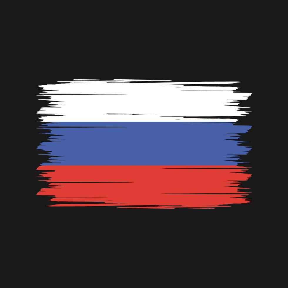 Pinsel mit russischer Flagge. Nationalflagge vektor