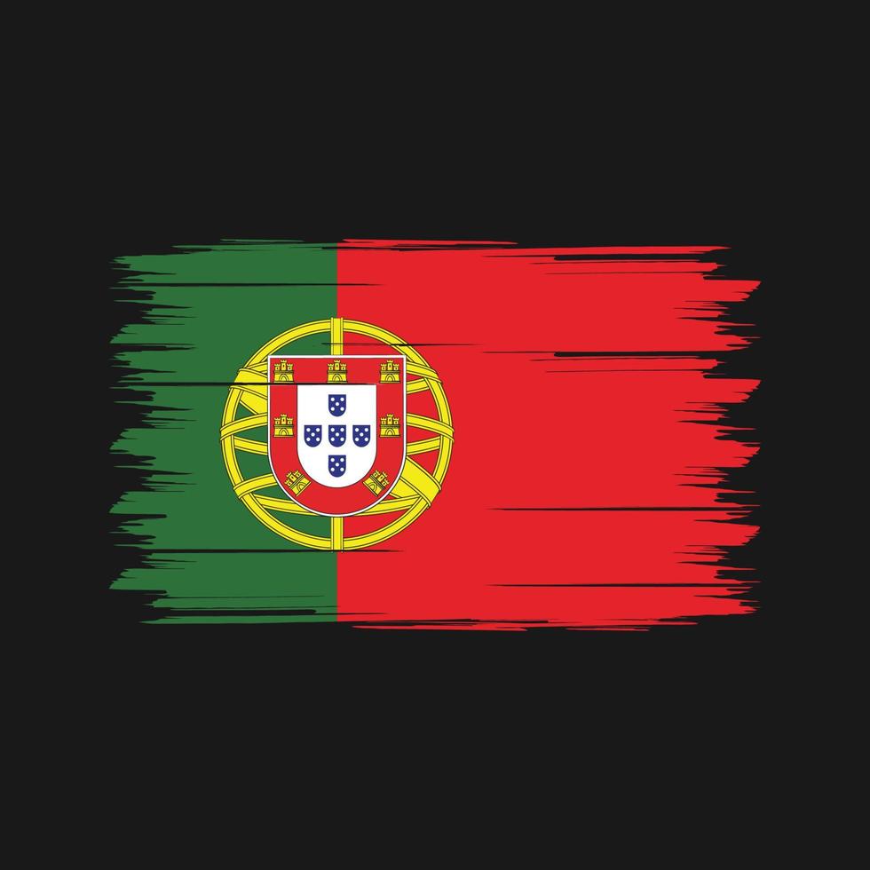 portugal flagga borste. National flagga vektor